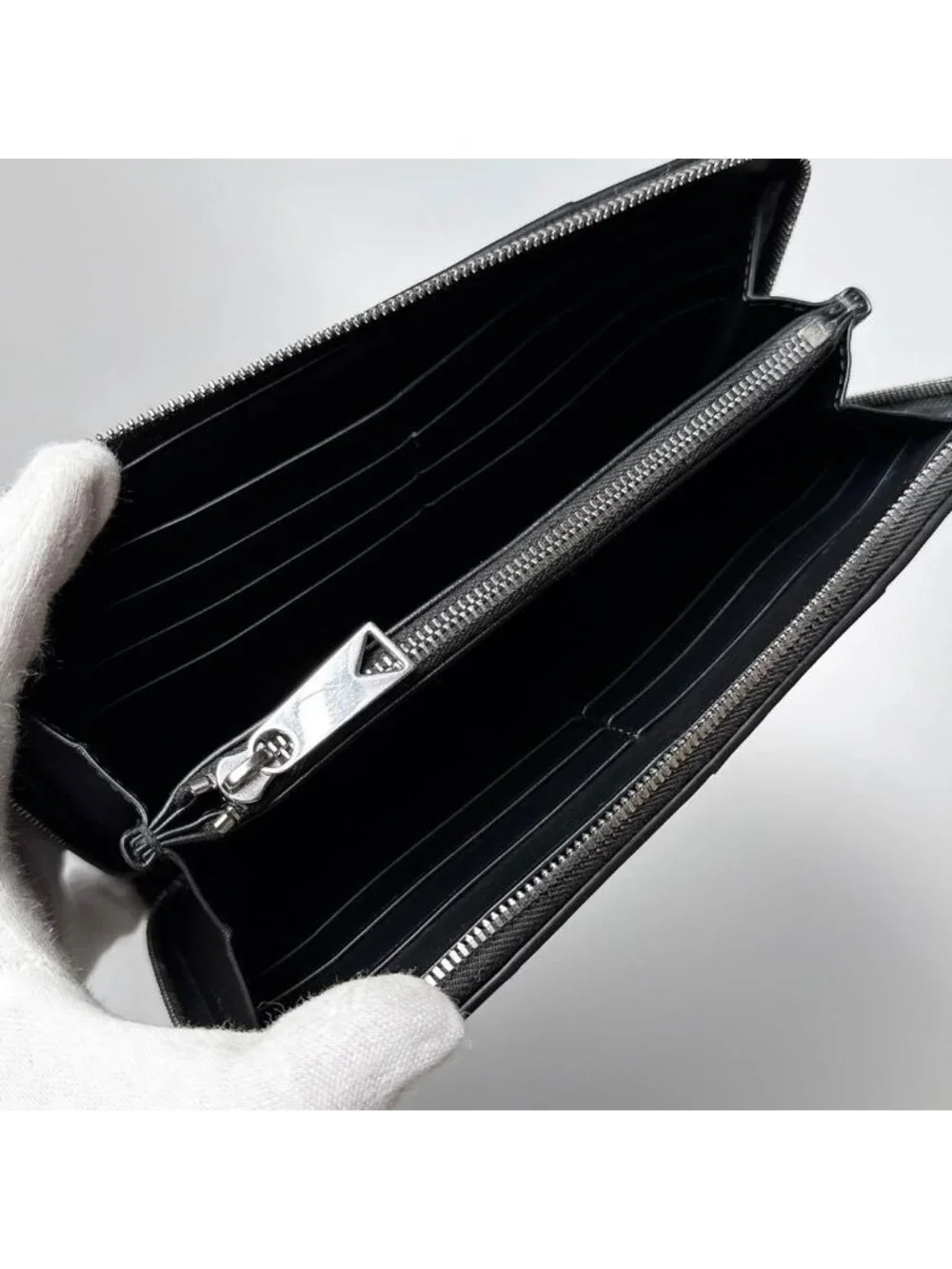Bottega Veneta Cassette Zip Around Wallet Black